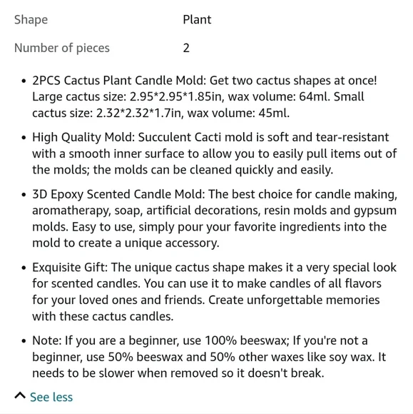 CATUS CANDLE MOLDS - Picture 5 of 5